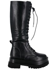 BOXERBOOTS ZUM SCHNÜREN, KUNSTLEDERSCHUHE, SCHWARZE JUGENDLICHE KAMPFSTIEFEL