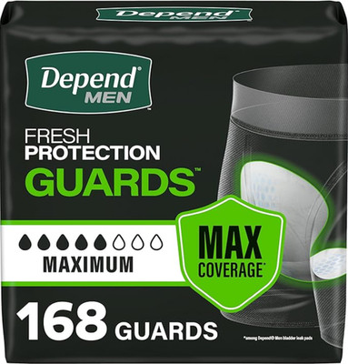 Depend Incontinence Guards Incontinence Pads Bladder Control Men Pads 168 count