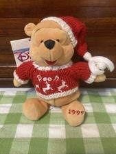 Disney Store Bean Bag Plush WINTER SWEATER POOH Winnie the Pooh 10  Vintage Y2K