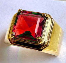 Natural Red Garnet Gemstone With 925 Sterling Silver Ring for Men's Stylish Ring