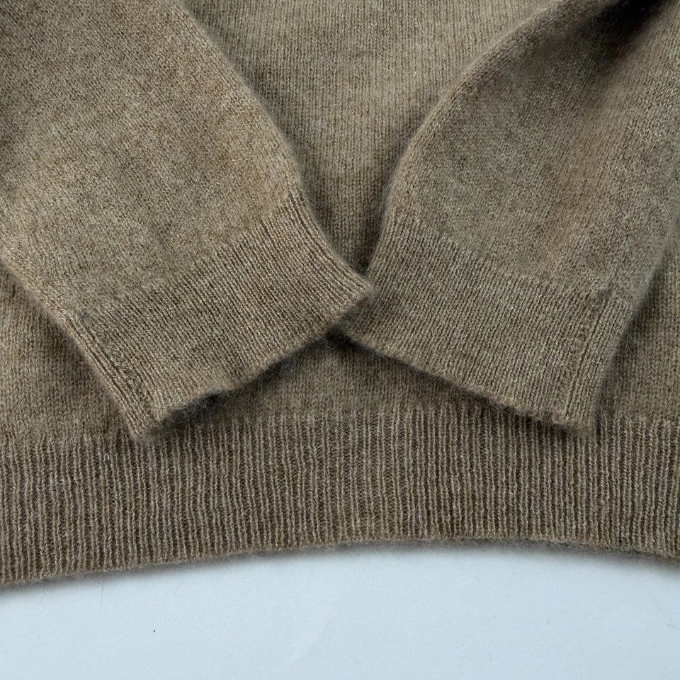 Charter Club Cashmere Crewneck Sweater Small Tan Camel Classic Pullover Flaw - Image 4 of 4