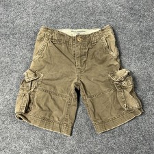 Abercrombie Shorts Boys 10 Brown Cargo Twill Cotton Paratrooper Y2k Utility