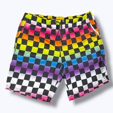 Empyre Rainbow Checkered Swim Trunks Men's L Beach Board Shorts Summer Festival