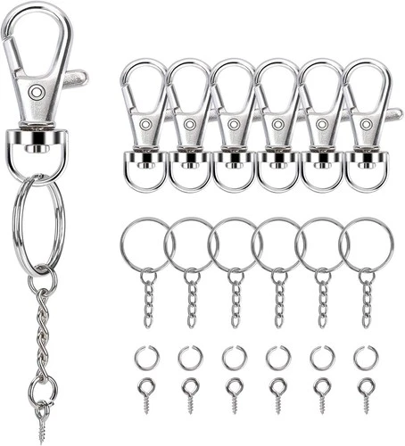 160PCS Keychain Making kit - 40PCS Swivel Lobster Clasp, 40PCS Key Rings with... - Picture 1 of 2