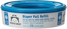 Amazon Brand - Diaper Pail Refills for Diaper Genie Pails, Odor Control, Unsc...