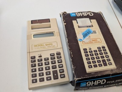 ROYAL Calculator 9HPD Electronic Printer Vintage Beige Brown Desktop