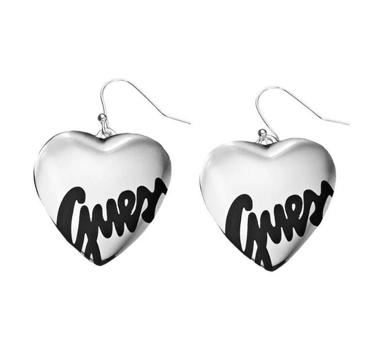 GUESS UBE81032 Pendientes Corazón Para Mujer Plata Bronce Brillante Gancetto