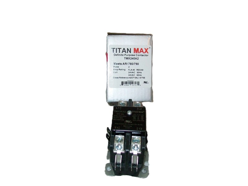 HVAC Contactor, 40 Amp Double Pole / 2 Pole Contactor 24V Coil, HN51KC024 Replac
