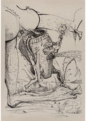 Salvador Dali (1904-1989). Ohne Titel, aus Les songes drôlatiques de Pantagruel,