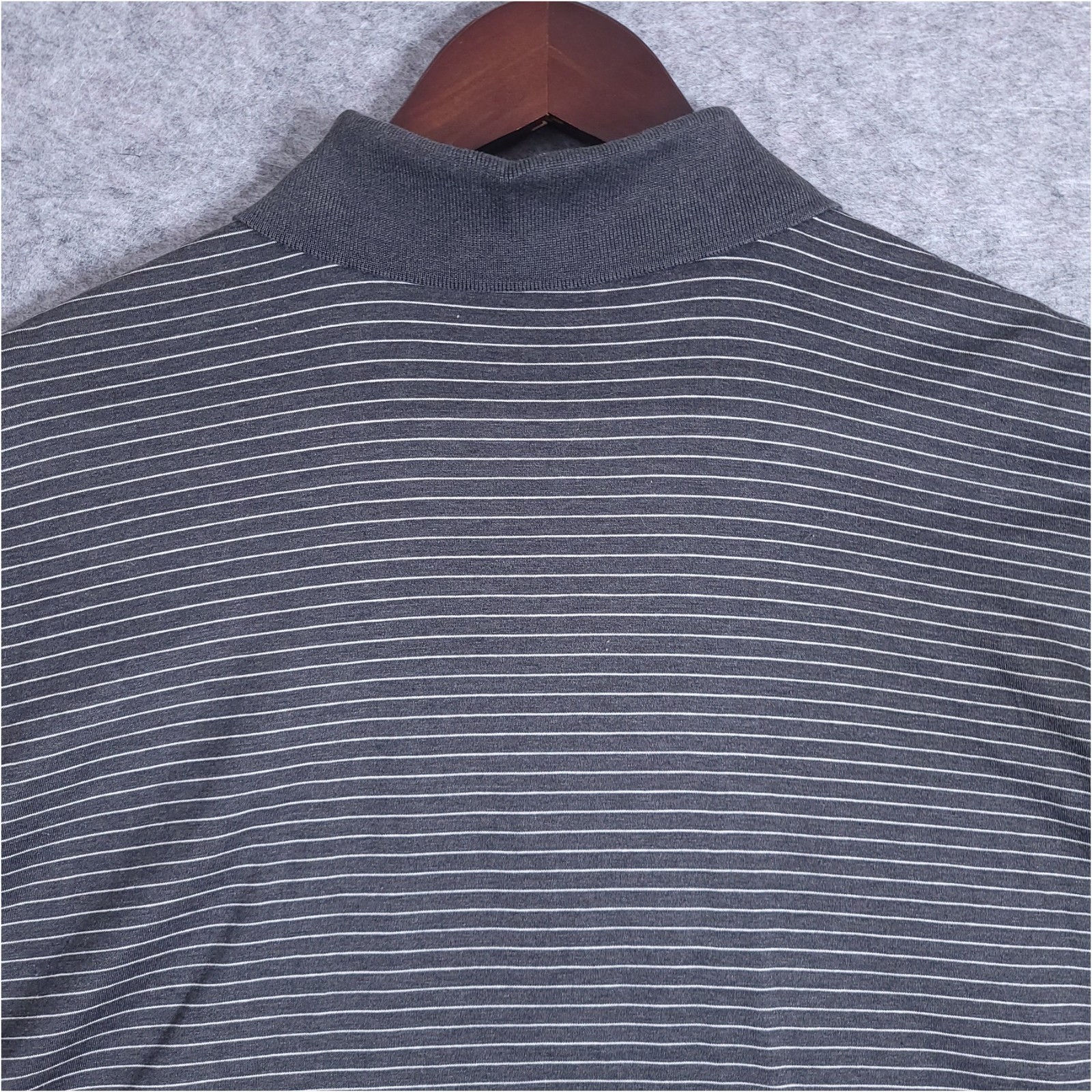 Hugo Boss Golf Men's Medium Gray Striped Short Sleeve Cotton Polo Shirt Italy thumbnail 5