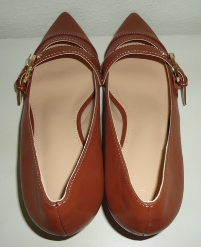 Comfortable kitten heel brown leather shoes outlet size-9.5/39.5 - Picture 8 of 11