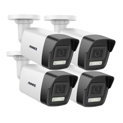 ANNKE 4pcs 12MP Audio POE IP Security Camera Outdoor Color Night Vision AI C1200