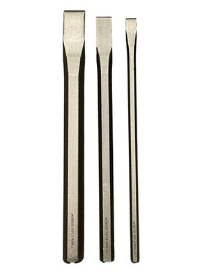 Wilde Tool 12in. Extra Long Cold Chisel Set 3pc 1/2, 3/4 & 1  Cut USA Made