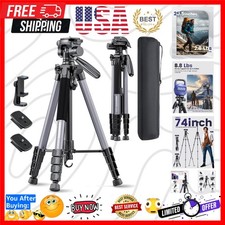 74"-Camera-Tripod, Professional Aluminum Tripod/Leg Stand Mirrorless Camera/D...