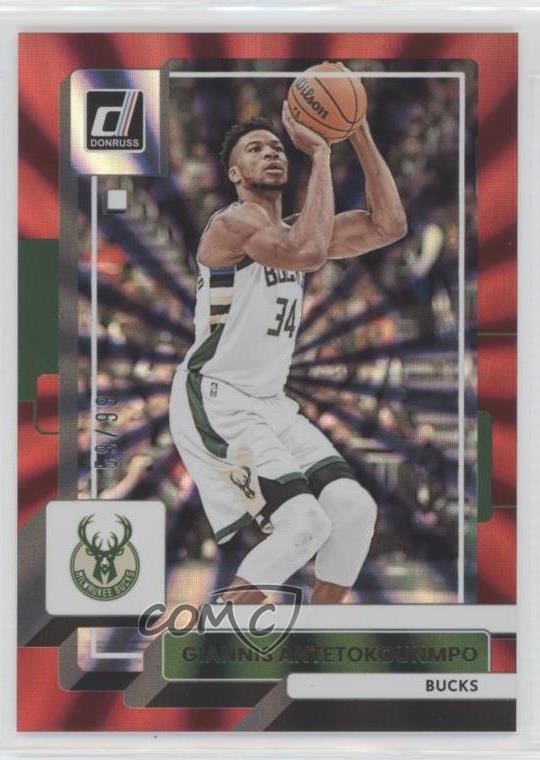 2022-23 Panini Donruss Holo Red Laser 59/99 Giannis Antetokounmpo #53 8i3