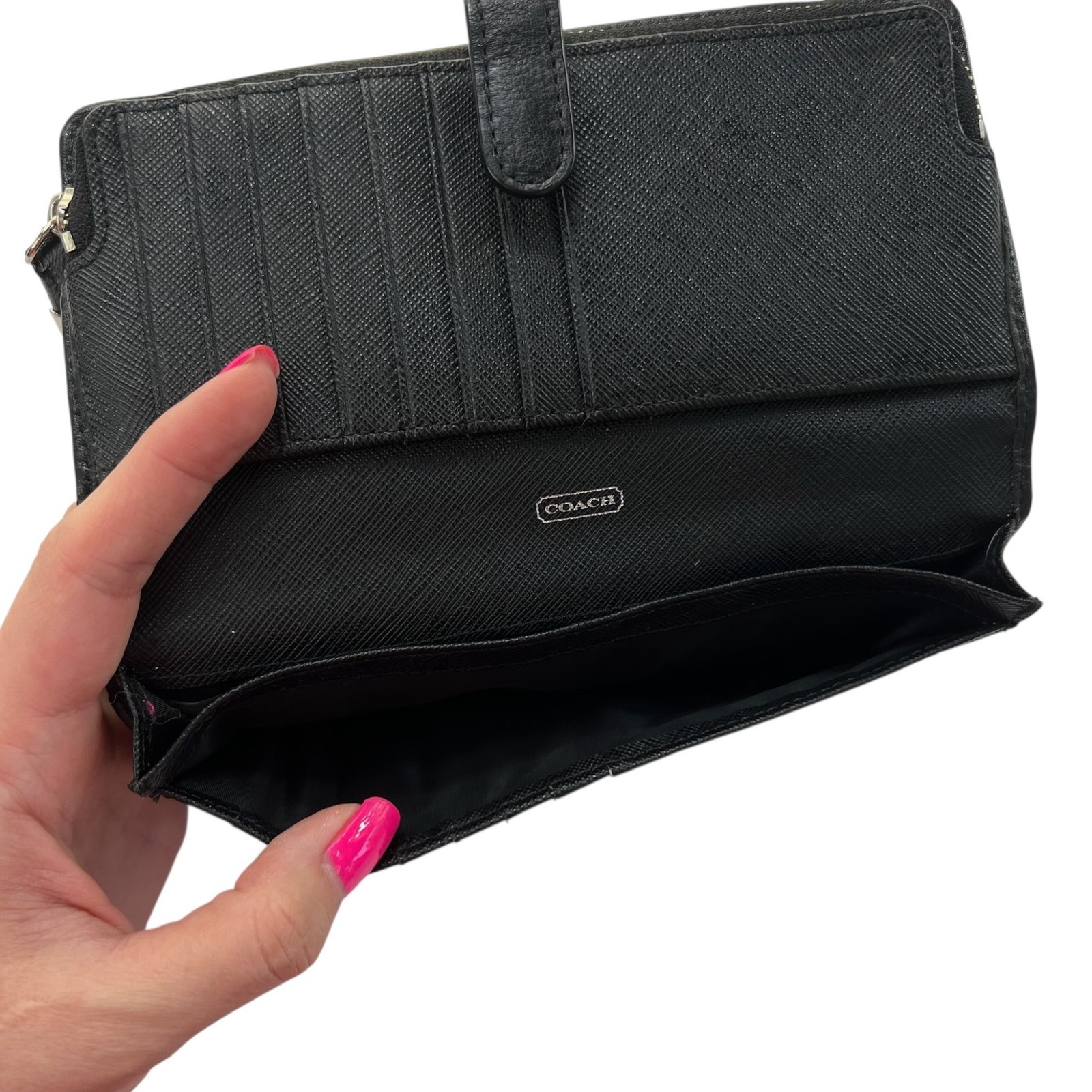 Coach Y2K Signature C Canvas Continental Wallet Black - Gem