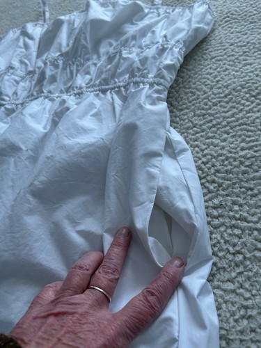 Madewell Midikleid mit Lochspitze und Träger Popeline weiß Größe 10 - Bild 18 von 18