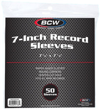 50 BCW 45 RPM 7 Inch White Paper Record Sleeves Center Hole Round Corner storage