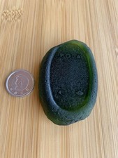Rare Japanese Sea Glass Naturally Weathered green bottle bottom POLA