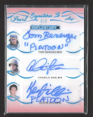 2024 Leaf Pop Century Pearl Charlie Sheen Tom Berenger Kevin Dillon 3/7 Auto