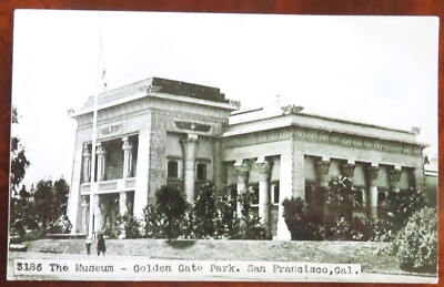 VINTAGE RPPC MUSEUM GOLDEN GATE PARK SF CA POSTCARD UNPOSTED DESTROY EARTHQUAKE