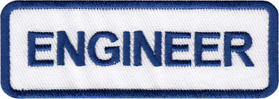 Patch - Engineer Name Tag Train Railroad 3.5'' Embroidered Sew Iron On #16304 New
