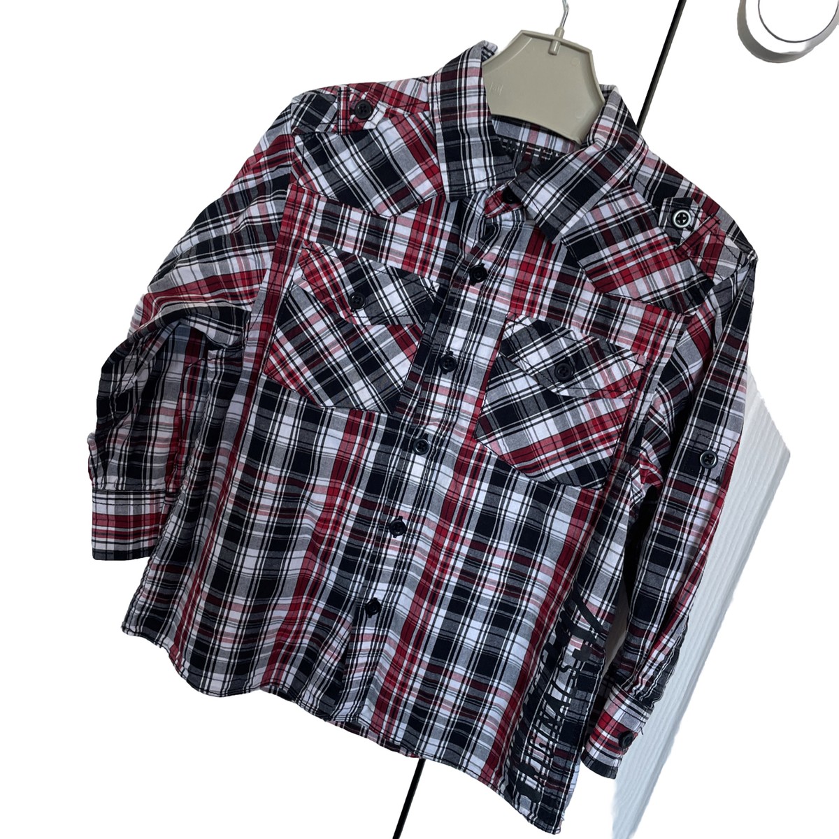 Matalan Boys Red White Blue Check Shirt Age Years Long