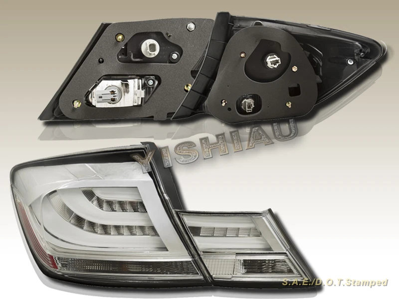 Luces traseras LED cromadas aptas para Honda Civic 2013 2014 2015 sedán de 4 puertas Foto 2 de 2
