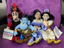 Aladdin Jasmine Genie Jafar Disney Store Bean Bag Plush Vintage 1990s 8"