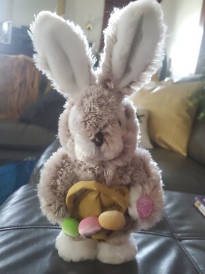 DanDee Collector's Choice Easter Bunny Eggs Furry Cottontail Rabbit UNTESTED 13''