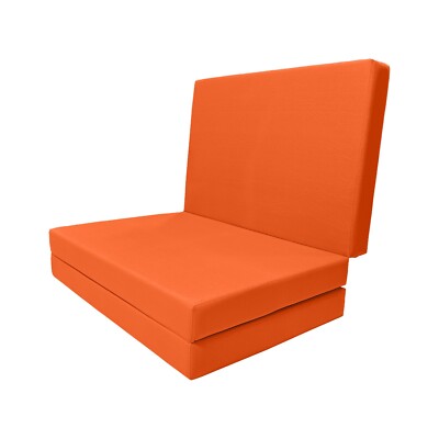 Twin Trifold Foam Bed, Shikibuton, Folding Ottoman Mattress 4x 39 x75, Orange