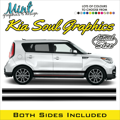 KIA SOUL SPORT SIDE GT LINE STREIFEN TURBO GRAFIK AUFKLEBER KOSTENLOS P & P 004