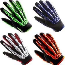 Biker Skeleton Bone Gloves Racing Cycling Motorcycle Mechanics Goth Full Finger