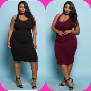 plus size midi tank dress