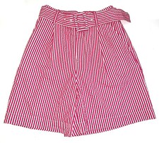 A New Day Women's Pink/White Striped Textured High-Rise Belted Casual Shorts, M