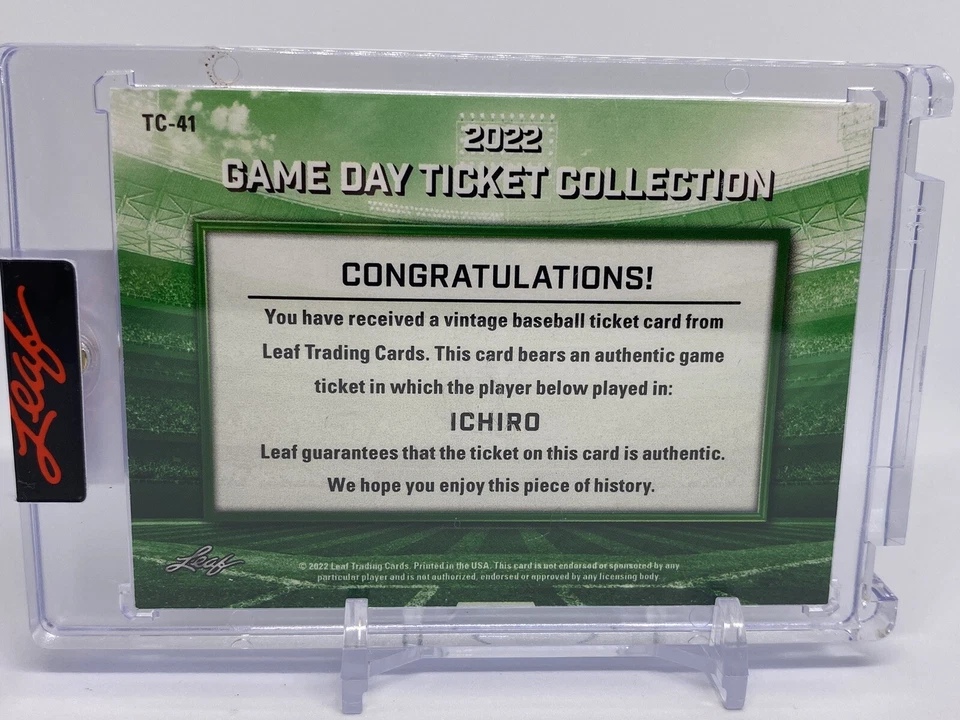 2022 Leaf Game Day Ticket ICHIRO New York Yankees STUB (B448) - Image 4 of 4
