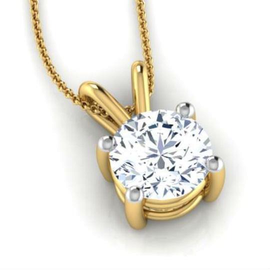 IGI Diamond Pendant VS1 F Round Cut 3 Ct Labcreated 14k White Gold