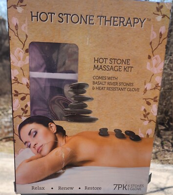 Hot Stone Massage Therapy Kit 6 Volcanic Basalt Stones