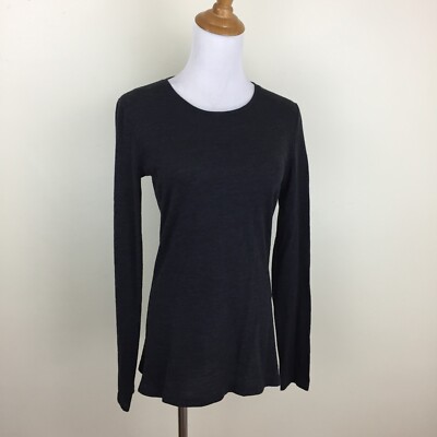 EI8TH DREAMS Womens sz Small/XS Charcoal Gray Slit Hem Long Sleeve Shirt