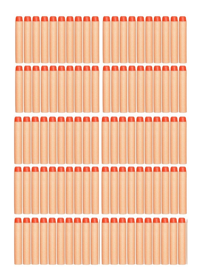 100 Orange Foam Darts Refill Pack - Foam Bullets - Nerf Compatible