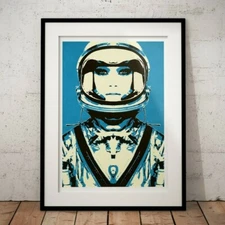 ASTRONAUT SPACE GIRL PRINT URBAN STREET ART FEMALE ART FEMINIST POSTER A1 A2 A3 
