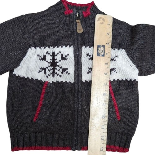 OshKosh Brown and Red Snowflake Full Zip Sweater. Sz. 2T - Picture 8 of 9