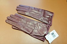 New 98 Coach Leather Basic Gloves - BORDEAUX - Size 7 - 83875