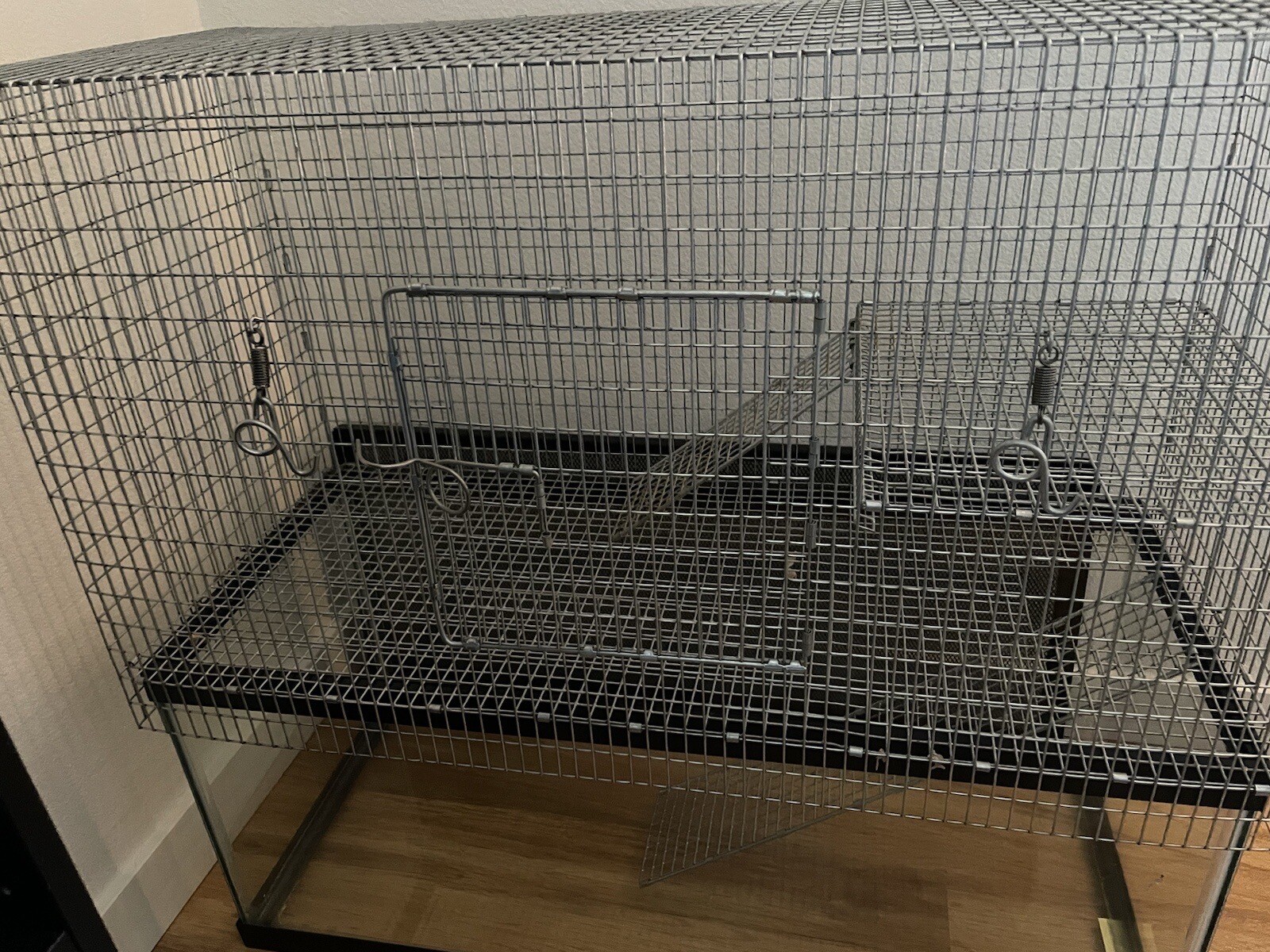Large Trilevel Hamster Cage (Used); 20L Aquarium Bottom With Metal