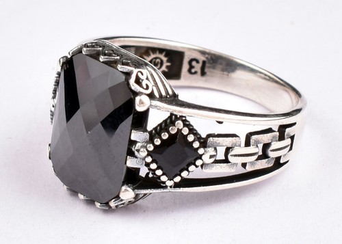 Handcrafted Sterling Silver 925 Black Onyx Gemstone Antique Ring RS-1582