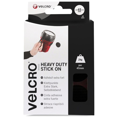 SELF ADHESIVE STICK ON Coin Dots Heavy Duty Hold Fixing Fasteners Black/White - Picture 2 of 5