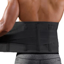 Adjustable Lower Lumbar Brace Back Support Double Pull Belt Pain Relief Unisex