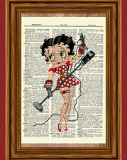 Betty Boop Dictionary Art Print Poster Picture Vintage Book Collectible