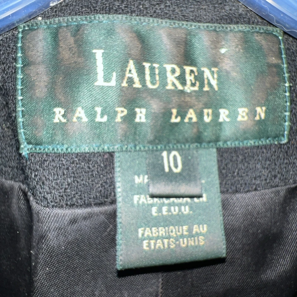 Blazer negro vintage Ralph Lauren para mujer 10 lana cuello de terciopelo ecuestre usado en excelente estado Foto 2 de 3