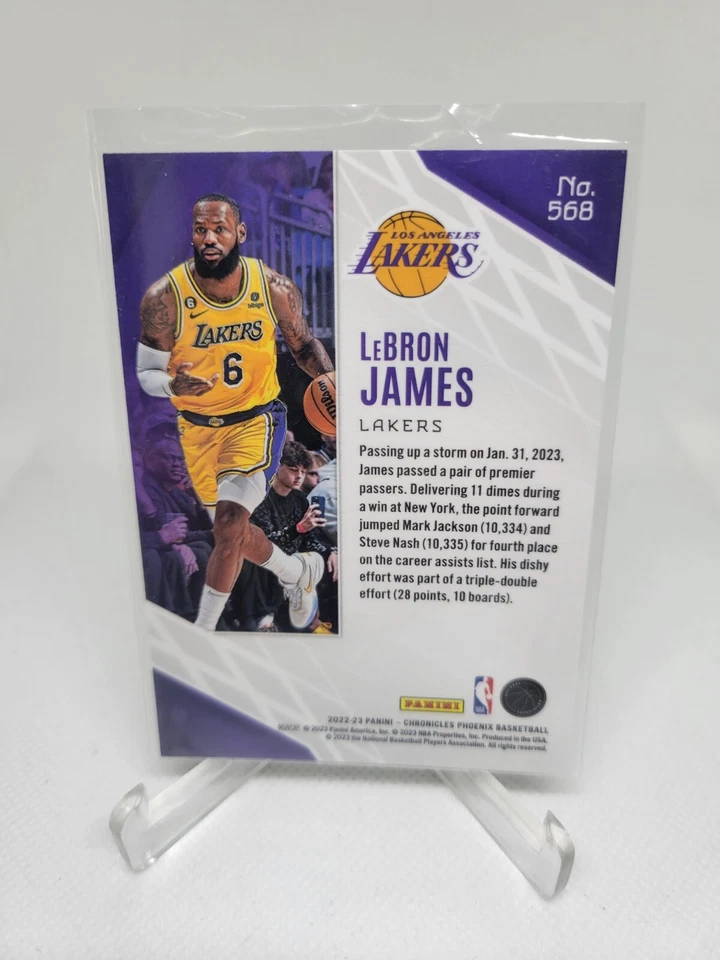 LeBron James 2022-23 Panini Chronicles ' Purple Phoenix ' Parallel #568 - Image 2 of 2